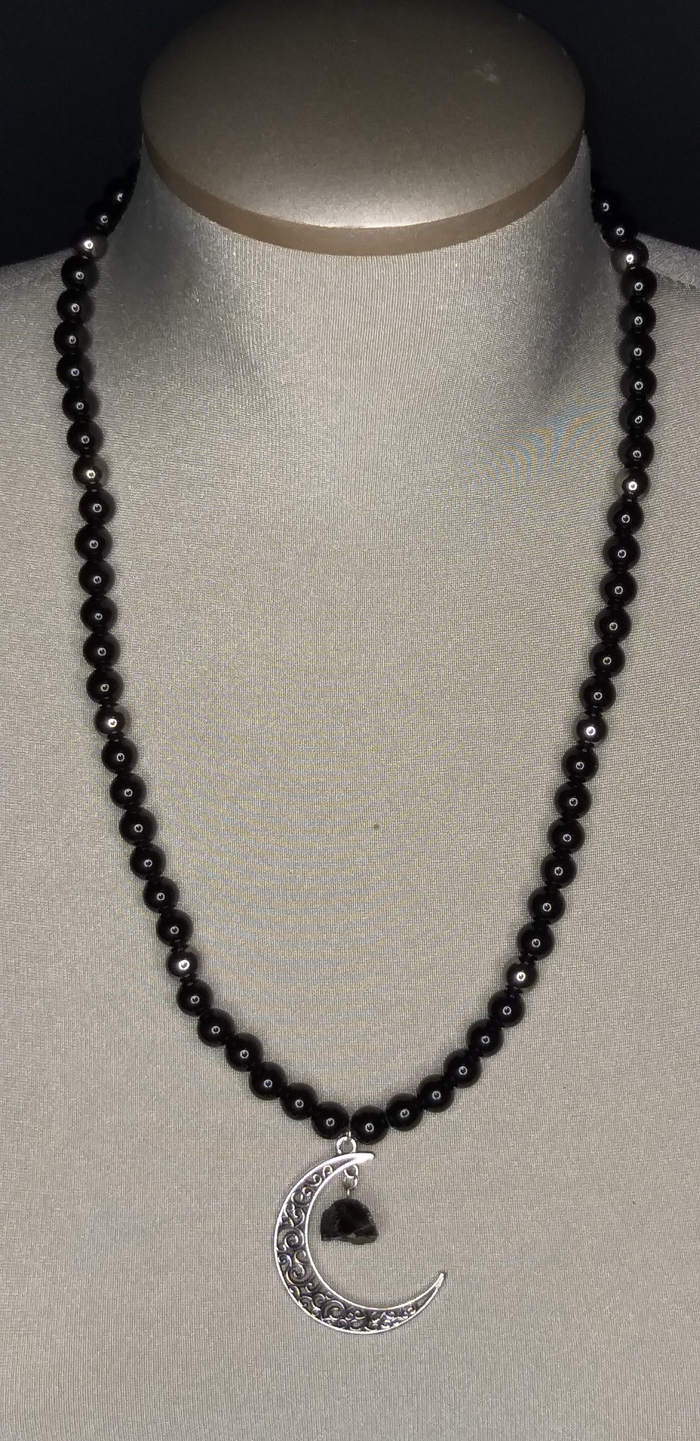 Obsidian Bead Necklace