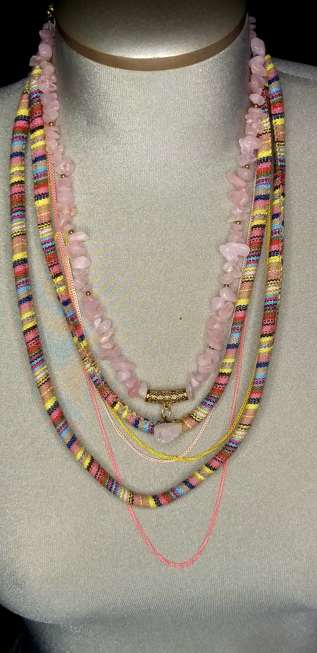 Rose Quartz Layered Necklace