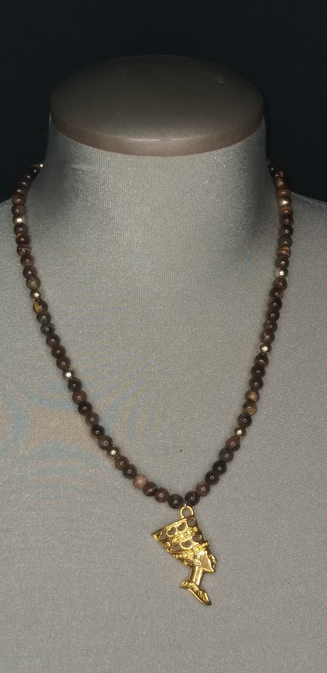 Tiger's Eye Necklace w/Gold Empress