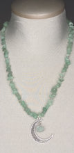 Load image into Gallery viewer, Green Aventurine Necklace w/natural aventurine moon pendant