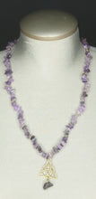 Load image into Gallery viewer, Amethyst Necklace w/Amethyst Triquetra (trinity  knot) symbol