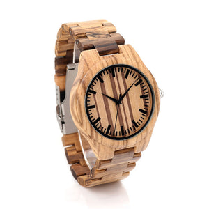 Zebra Wood Men's Quartz Watch