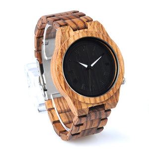 Zebra Wooden Quartz Watch