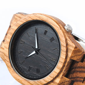 Zebra Wooden Quartz Watch