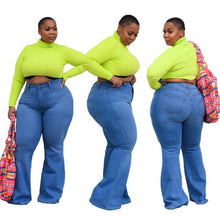 Load image into Gallery viewer, Plus size curvy girl denim jeans