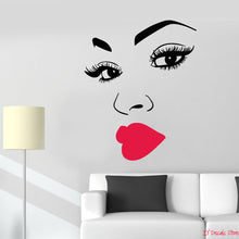 Load image into Gallery viewer, Salon Wall Decals Makeup Face Eyelashes Lips Art Poster