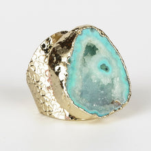 Load image into Gallery viewer, Rough Raw Natural Quartz Crystal Slice Ring Cuff