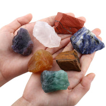Load image into Gallery viewer, 7 Chakra Raw Rough Gemstone Healing Crystals Natural Set of 7