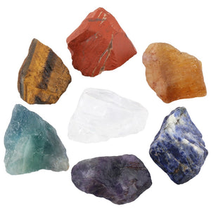 7 Chakra Raw Rough Gemstone Healing Crystals Natural Set of 7